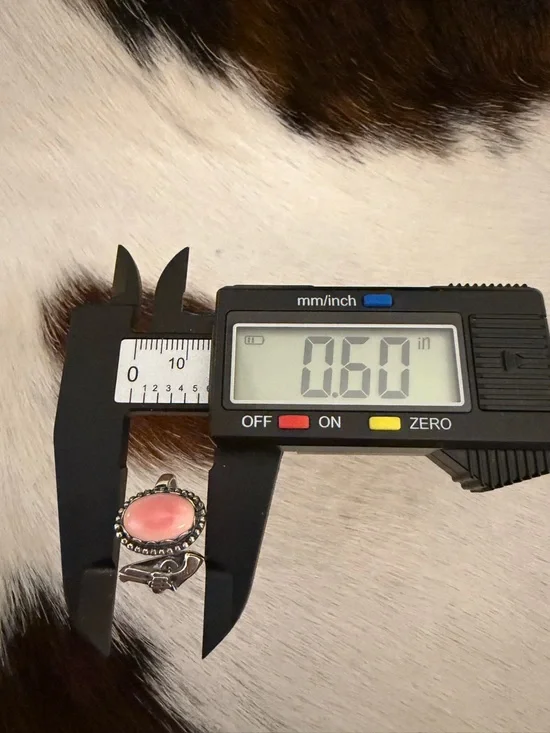 ❤️ Queen Pink Conch Gun Revolver Sterling Western By-Pass Floater Ring Adj 7.75+ - Picture 13 of 15